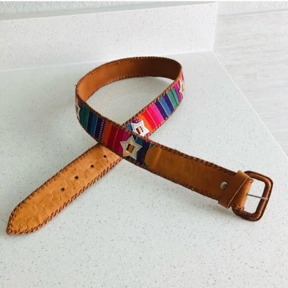 Vintage / Boho Southwestern Navajo Design Concho Belt - Picture 7 of 11